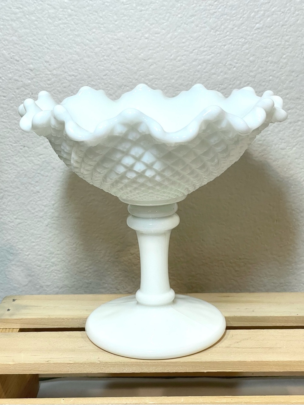 Westmoreland “English Hobnail” Milk Glass Pedestal Candy Dish | EUC